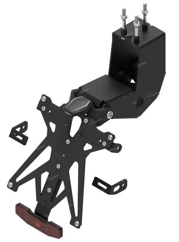 KIT Portatarga Lightech per Aprilia Dorsoduro 900 17-20 regolabile con Lucetarga LED + Catadiottro