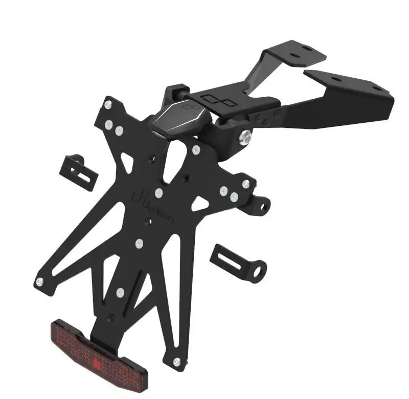 KIT Portatarga Lightech per CFMoto 650 NK 21-24 regolabile con Lucetarga LED + Catadiottro