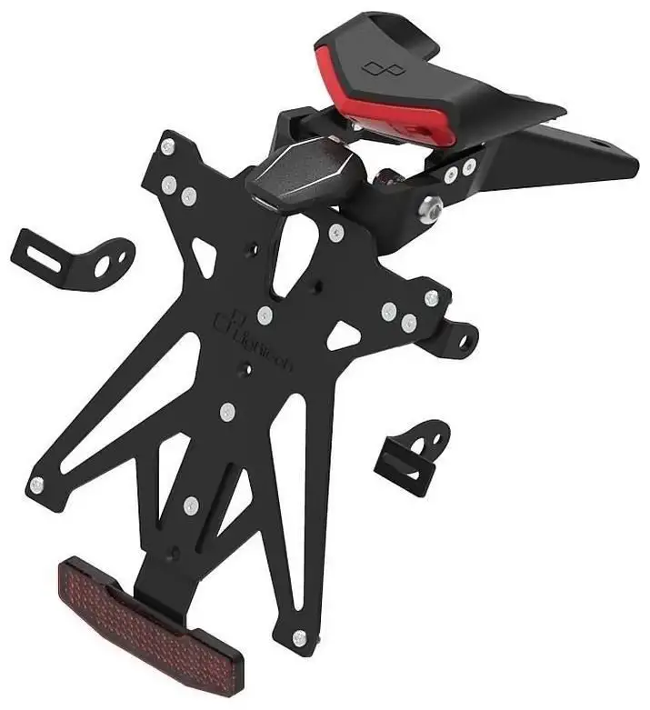 KIT Portatarga Lightech per KTM 890 Duke R 20-23 regolabile con Faro Stop e Posizione posteriore LED + Catadiottro e luce targa