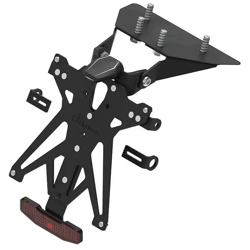 KIT Portatarga Lightech per Moto Morini X Cape 650 22-24 regolabile con Lucetarga LED + Catadiottro