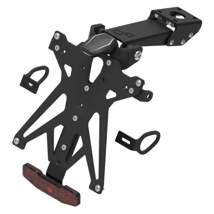 KIT Portatarga Lightech per Yamaha R6 17-24 regolabile con Lucetarga LED + Catadiottro