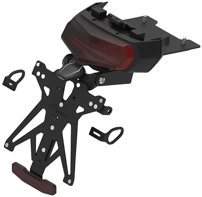 KIT Portatarga Lightech per Yamaha Ténéré 700 19-25 regolabile con Lucetarga LED + Catadiottro