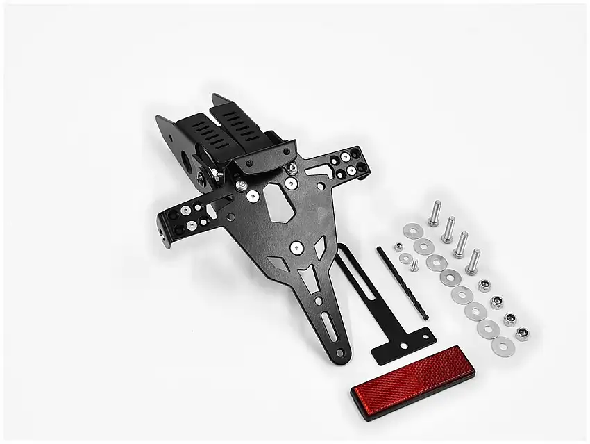 KIT Portatarga PRO Ibex Zieger per Aprilia Dorsoduro 750 08-11 regolabile con Lucetarga LED + Catadiottro