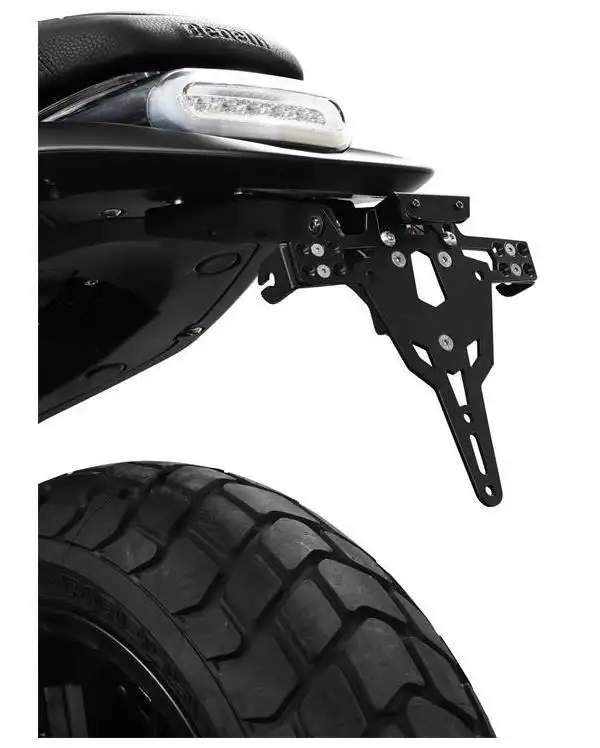 KIT Portatarga PRO Ibex Zieger per Benelli Leoncino 800 22-24 regolabile con Lucetarga LED + Catadiottro