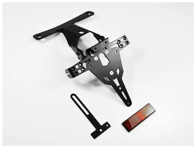 KIT Portatarga PRO Ibex Zieger per BMW S 1000 RR HP4 12-15 regolabile con Lucetarga LED + Catadiottro