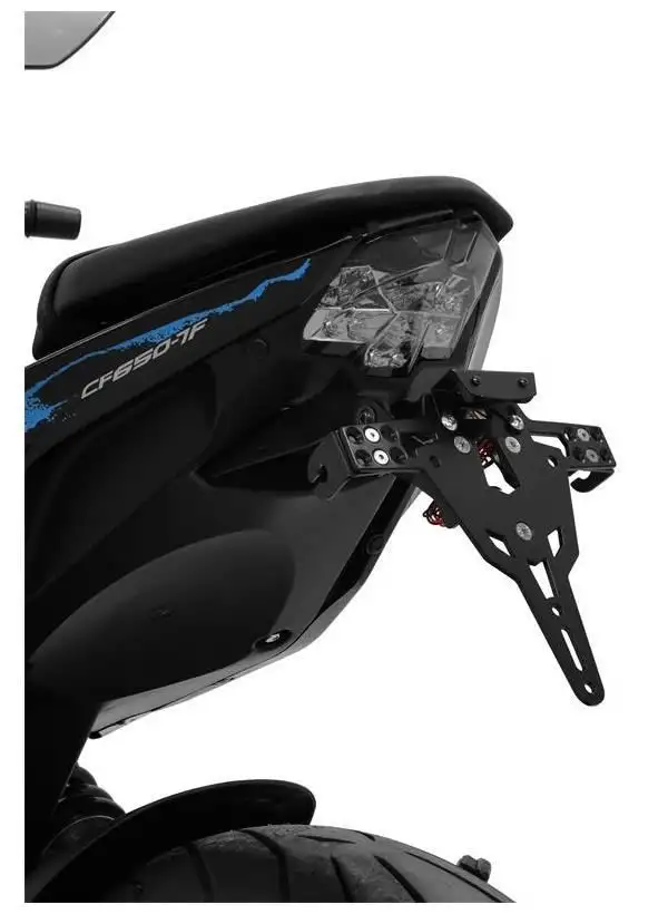 KIT Portatarga PRO Ibex Zieger per CFMoto 650 NK 20-24 regolabile con Lucetarga LED + Catadiottro