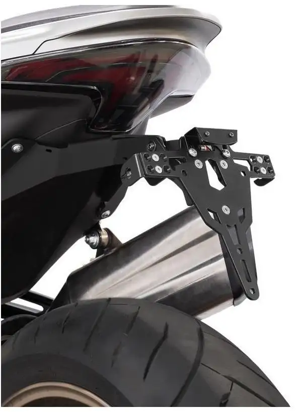 KIT Portatarga PRO Ibex Zieger per CFMoto 800 NK 23-25 regolabile con Lucetarga LED + Catadiottro