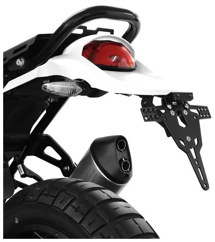 KIT Portatarga PRO Ibex Zieger per Ducati Desert X 22-23 regolabile con Lucetarga LED + Catadiottro