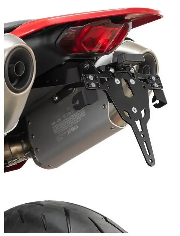 KIT Portatarga PRO Ibex Zieger per Ducati Hypermotard 698 24-25 regolabile con Lucetarga LED + Catadiottro