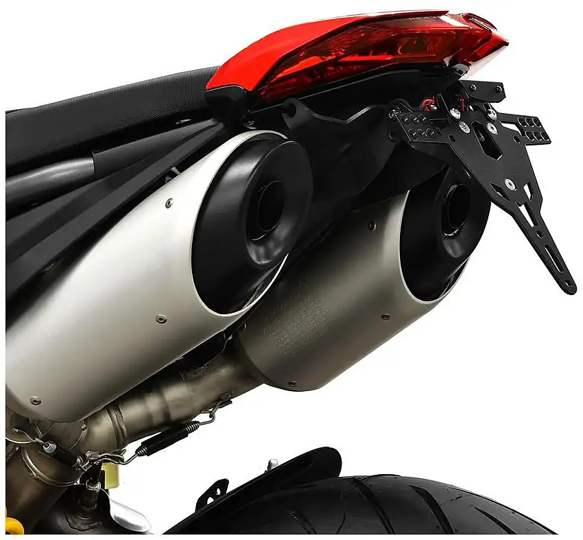 KIT Portatarga PRO Ibex Zieger per Ducati Hypermotard 950 SP 19-22 regolabile con Lucetarga LED + Catadiottro