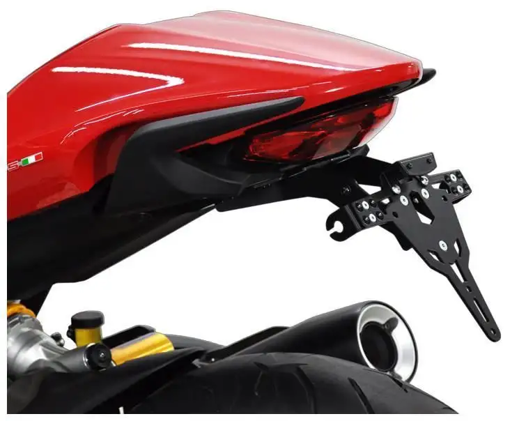 KIT Portatarga PRO Ibex Zieger per Ducati Monster 1200 14-16 regolabile con Lucetarga LED + Catadiottro