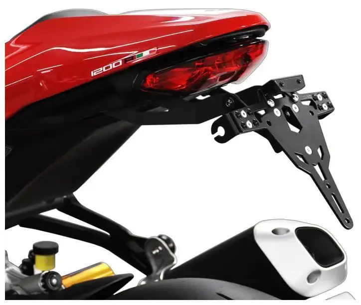 KIT Portatarga PRO Ibex Zieger per Ducati Monster 1200 R 16-20 regolabile con Lucetarga LED + Catadiottro