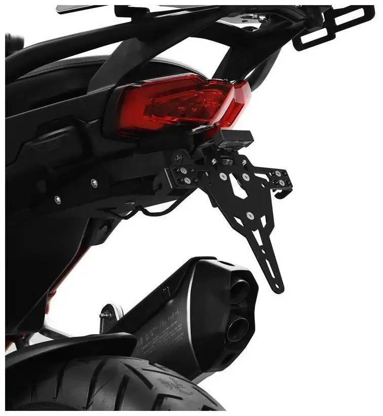 KIT Portatarga PRO Ibex Zieger per Ducati Multistrada V4 Rally 23-25 regolabile con Lucetarga LED + Catadiottro (NON COMPATIBILE con la versione con RADAR)