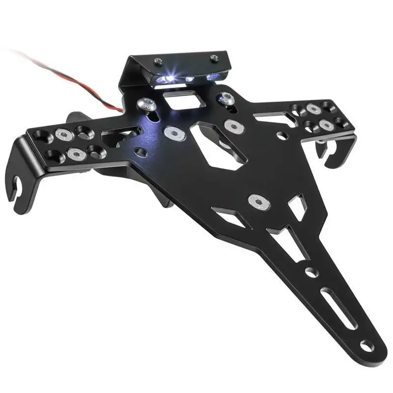 KIT Portatarga PRO Ibex Zieger per Husqvarna Nuda 900 ABS 12-13 regolabile con Lucetarga LED + Catadiottro