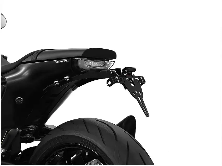 KIT Portatarga PRO Ibex Zieger per Husqvarna Vitpilen 701 18-20 regolabile con Lucetarga LED + Catadiottro