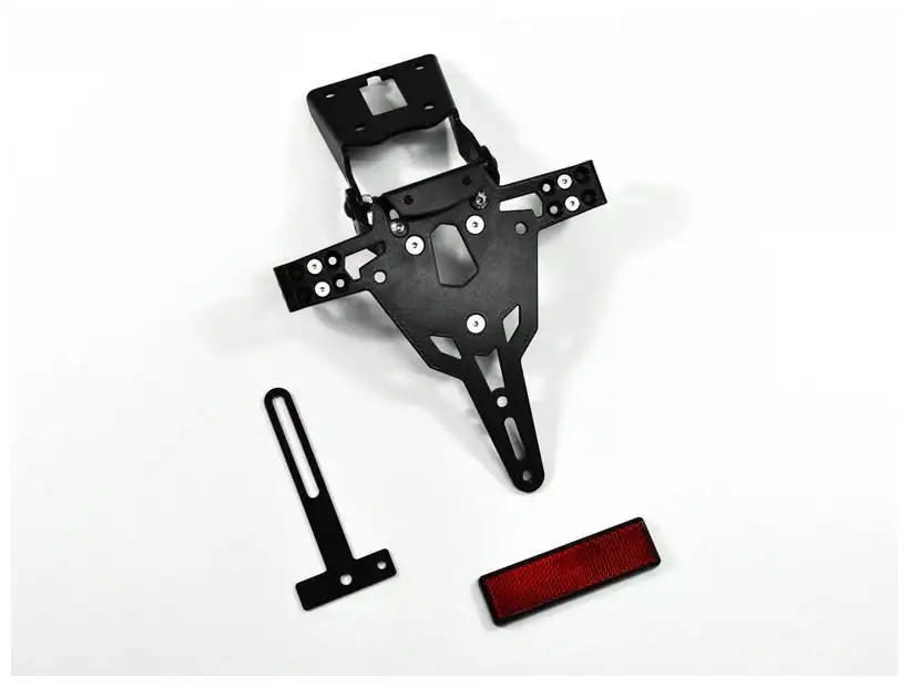 KIT Portatarga PRO Ibex Zieger per Kawasaki Ninja 300 R 13-17 regolabile con Lucetarga LED + Catadiottro