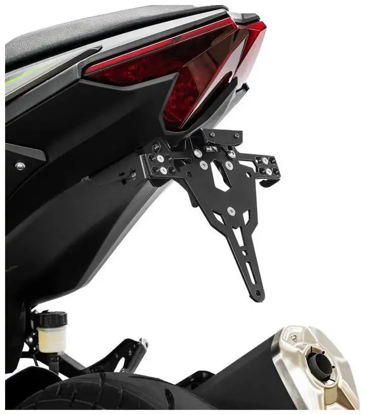 KIT Portatarga PRO Ibex Zieger per Kawasaki Ninja 500 ABS 24-25 regolabile con Lucetarga LED + Catadiottro