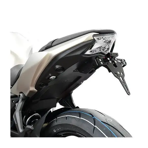 KIT Portatarga PRO Ibex Zieger per Kawasaki Ninja 650 17-22 regolabile con Lucetarga LED + Catadiottro