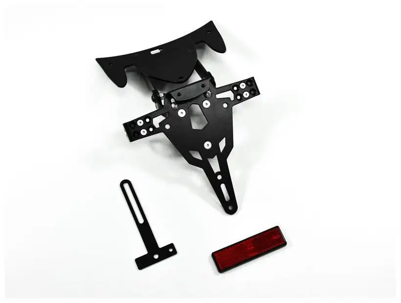 KIT Portatarga PRO Ibex Zieger per Kawasaki Versys 650 07-09 regolabile con Lucetarga LED + Catadiottro