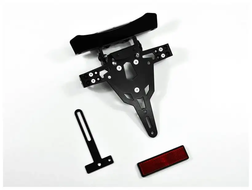 KIT Portatarga PRO Ibex Zieger per Kawasaki Versys 650 10-14 regolabile con Lucetarga LED + Catadiottro