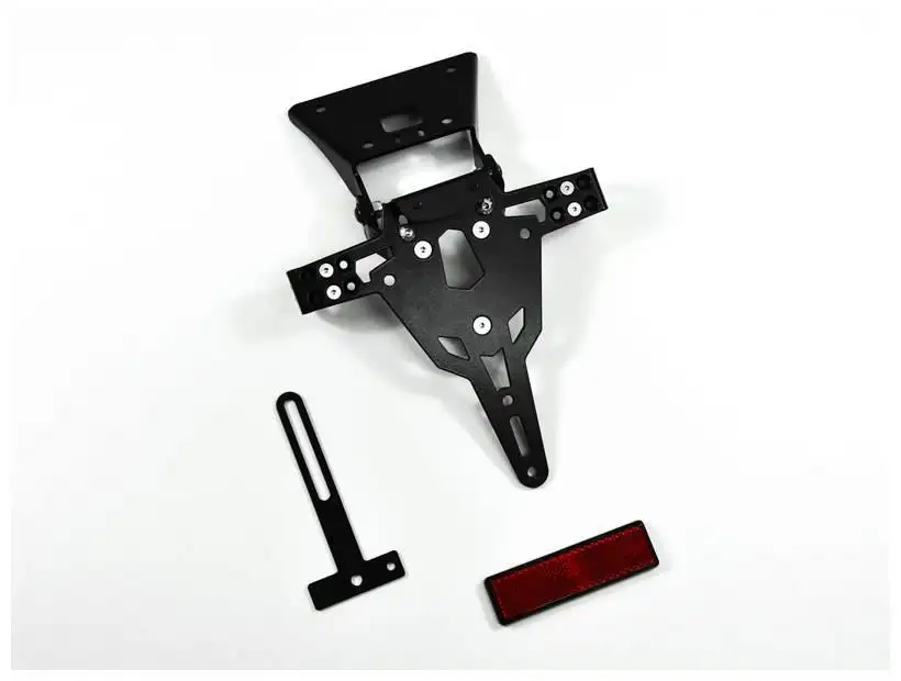 KIT Portatarga PRO Ibex Zieger per Kawasaki ZX-10R 04-05 regolabile con Lucetarga LED + Catadiottro