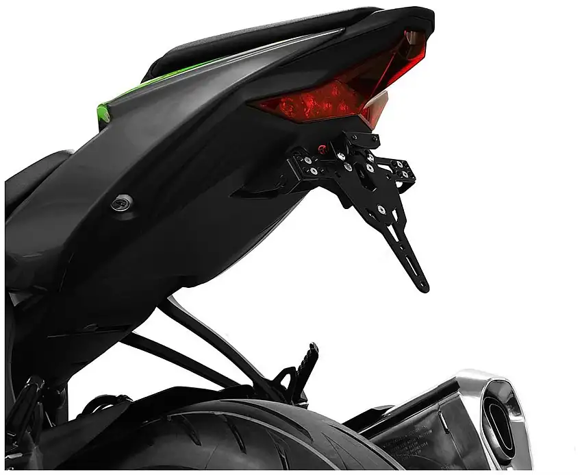 KIT Portatarga PRO Ibex Zieger per Kawasaki ZX-6R 19-20 regolabile con Lucetarga LED + Catadiottro