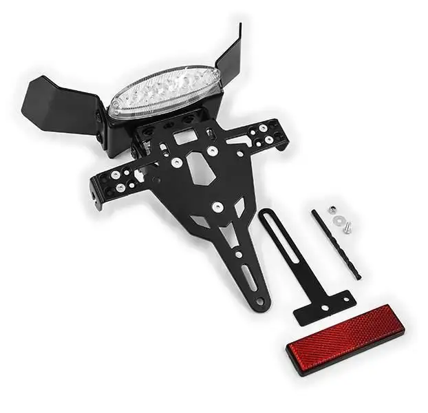 KIT Portatarga PRO Ibex Zieger per Kawasaki ZX-6R 636 03-04 regolabile con Lucetarga LED + Catadiottro