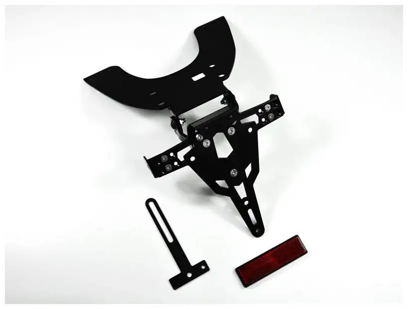 KIT Portatarga PRO Ibex Zieger per Kawasaki ZZR 1400 06-20 regolabile con Lucetarga LED + Catadiottro