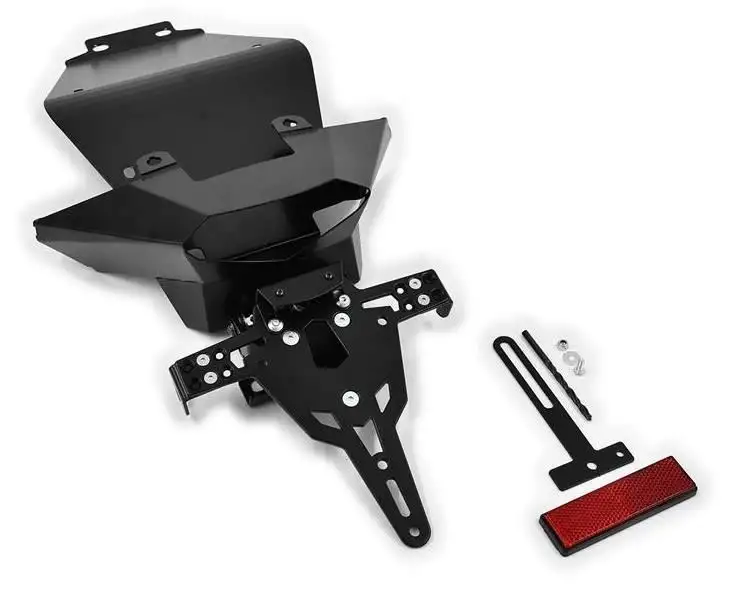 KIT Portatarga PRO Ibex Zieger per KTM 390 Duke 13-16 regolabile con Lucetarga LED + Catadiottro