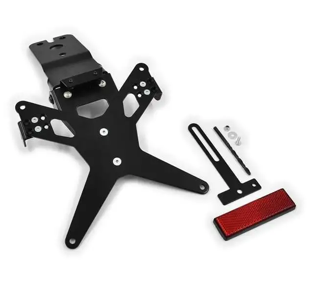 KIT Portatarga X-Line Ibex Zieger per Yamaha YZF 125 R 08-13 regolabile con Lucetarga LED + Catadiottro