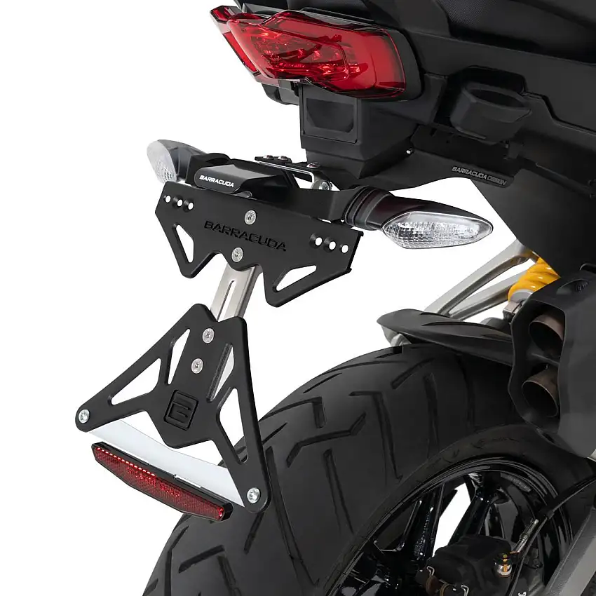 Portatarga Barracuda per Ducati Multistrada V4 S 2022 regolabile (per frecce originali) (COMPATIBILE con la versione con RADAR)