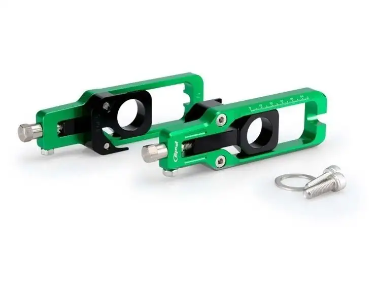 Tenditori catena Puig per Kawasaki ZX-10R 16-25 colore verde